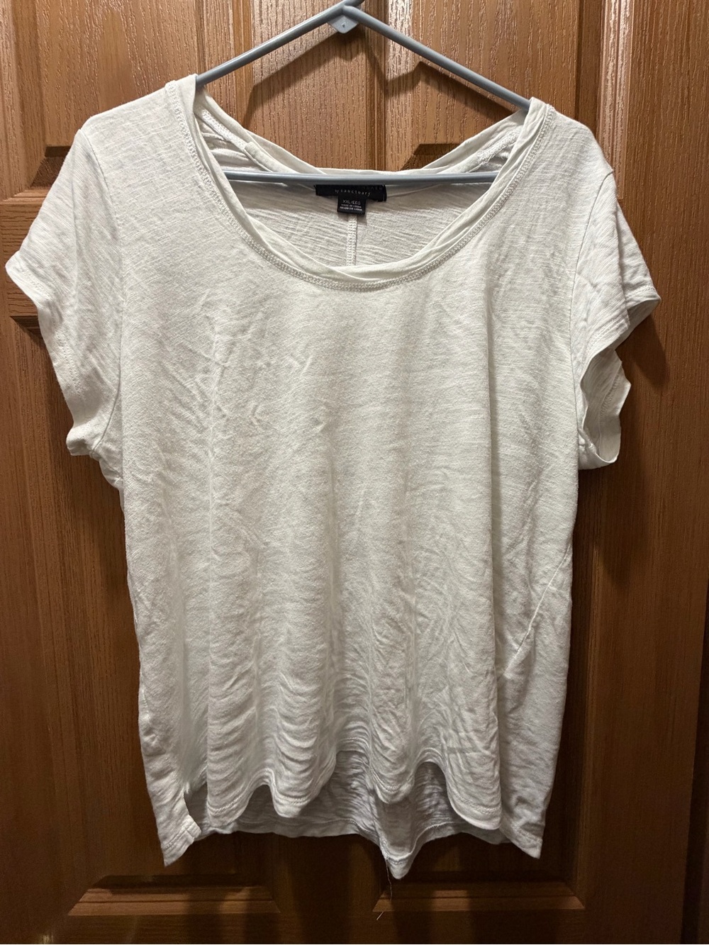Sanctuary Cream Scoop Neck Short Sleeve Tee
